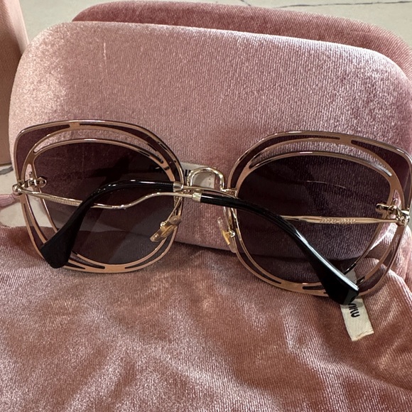 Miu Miu Velvet Sunglasses Case in Pink